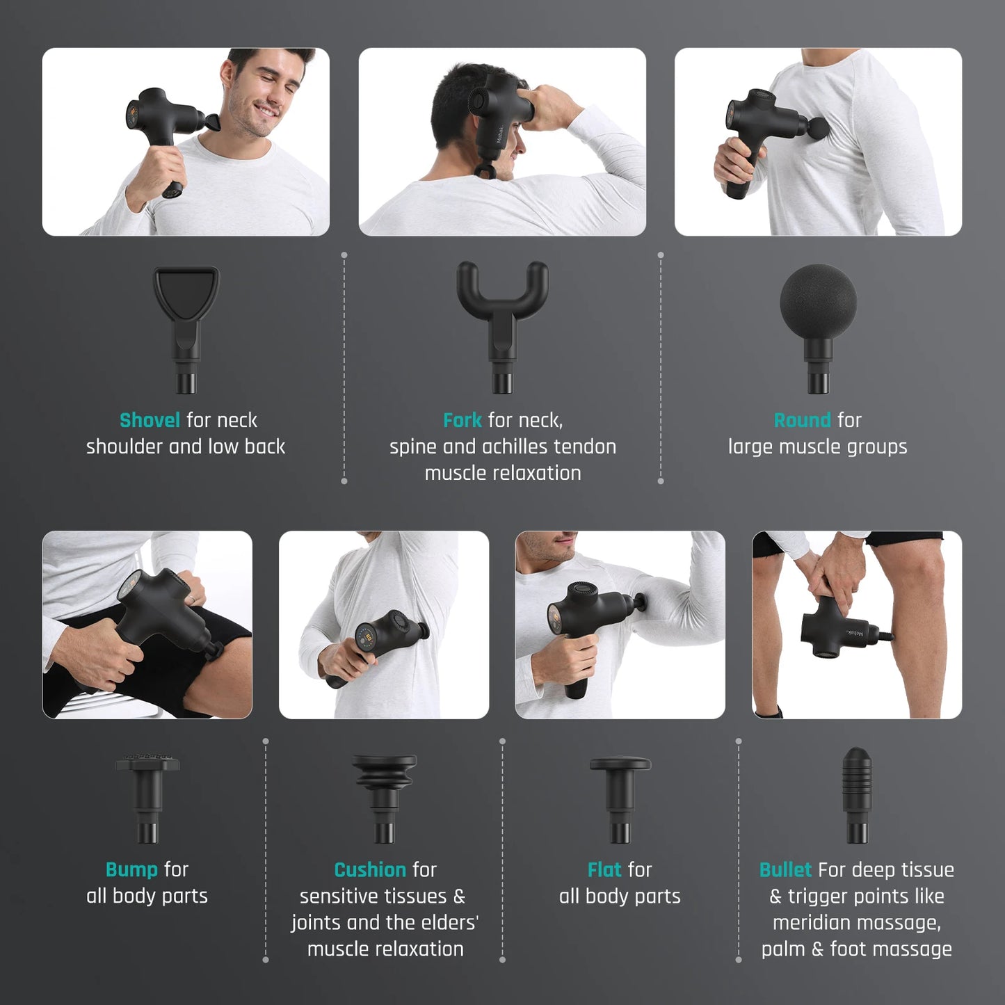 Mebak 3 Massage Gun, Massage Gun Deep Tissue for Athletes, Professional Muscle Percussion for Shoulder Leg Back Body Pain Relief