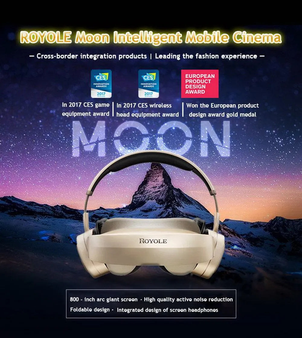 Royole-Moon All-in-One 3D VR Headset - 2GB/32GB, HiFi Headphones, Immersive Virtual Reality Glasses, 3D Virtual Mobile Theater