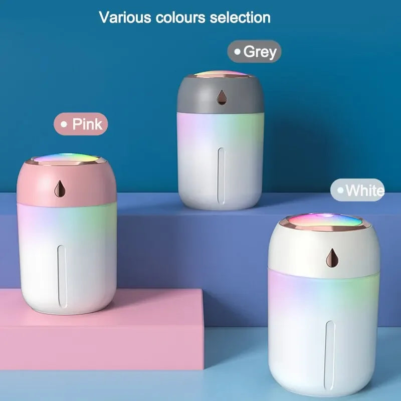 Portable Mini USB Air Humidifier with Aroma Diffuser and LED Fog Light