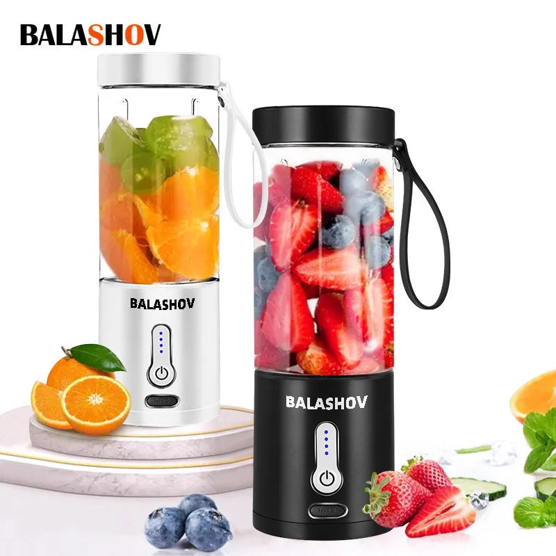 Portable Blender with 6 Blades, 530ML Capacity, and Type-C Rechargeable