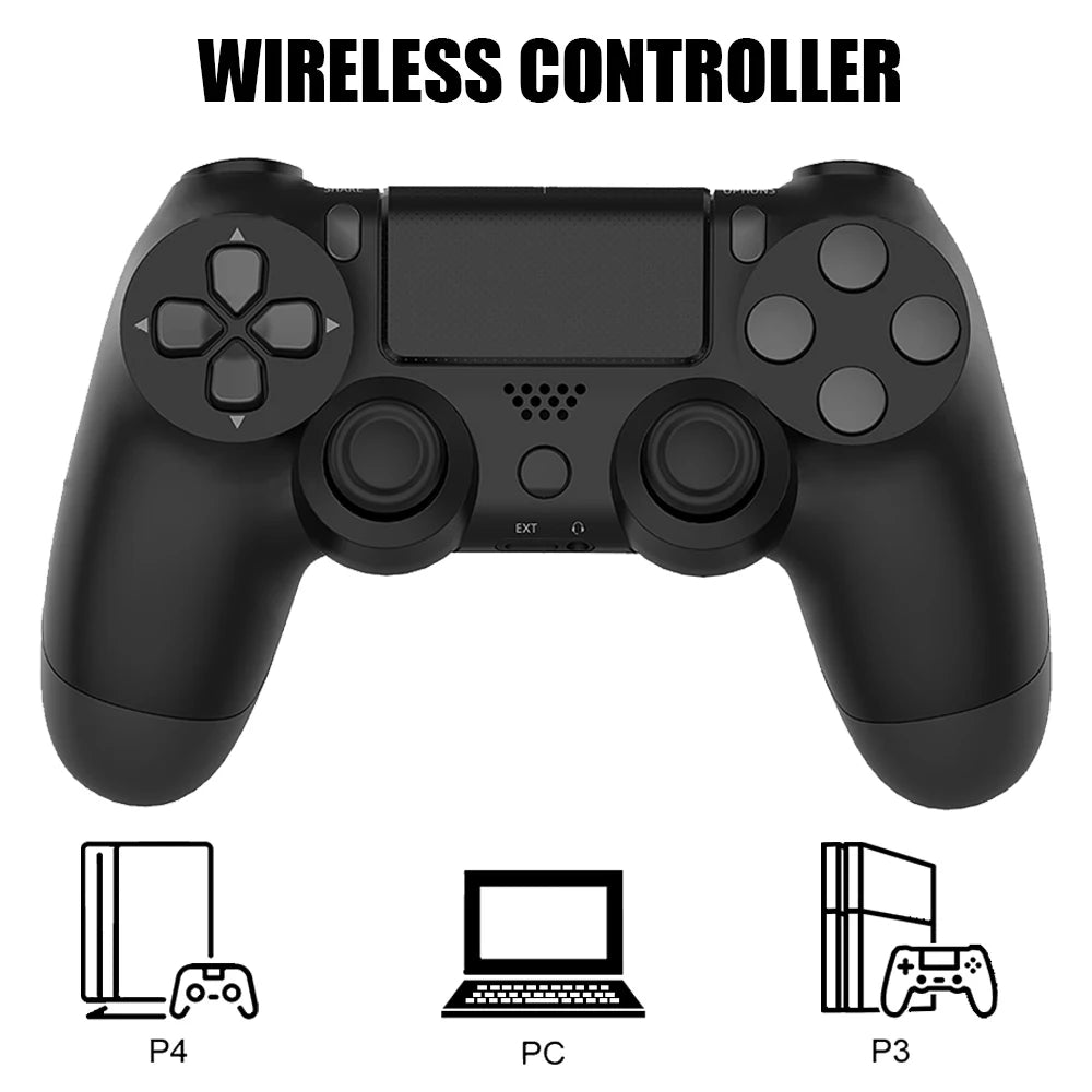 Wireless Bluetooth Gamepad - No Delay Controller for PS4, PS3, PC, Six-Axis Dual Vibration with Touchpad