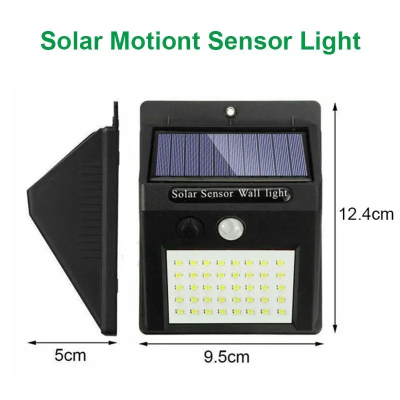 LED Solar Light PIR Motion Sensor Wall Lights - Waterproof Outdoor Solar Lamp Wireless Solar Powered Street Light for Garden Decor