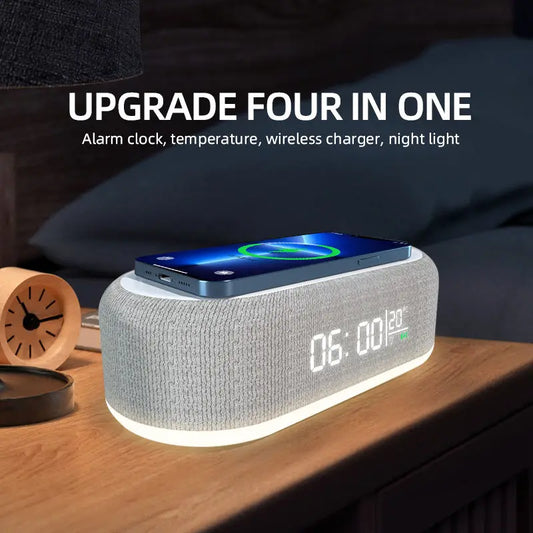 15W Fast Charging Dock Station with Alarm Clock