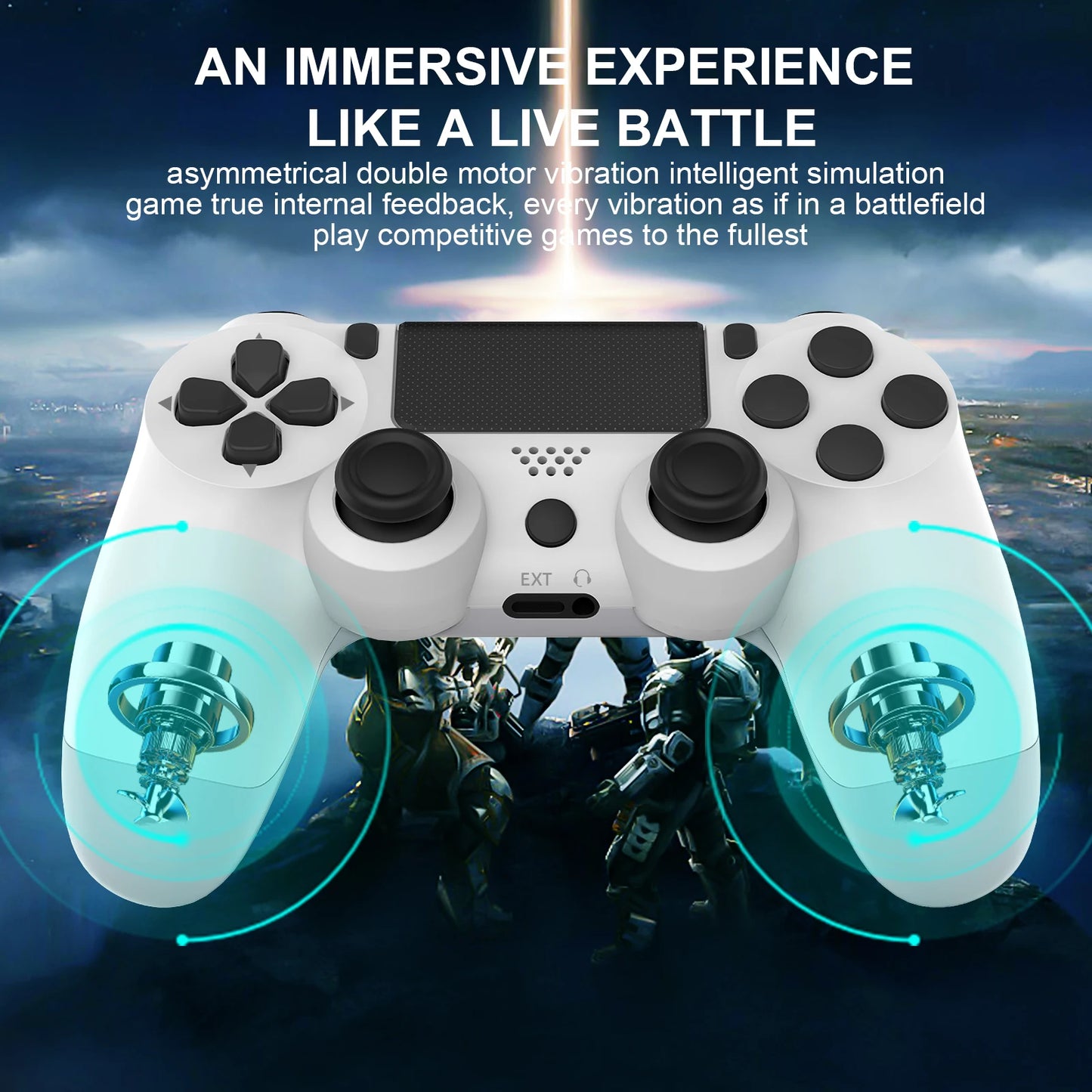 Wireless Bluetooth Gamepad - No Delay Controller for PS4, PS3, PC, Six-Axis Dual Vibration with Touchpad