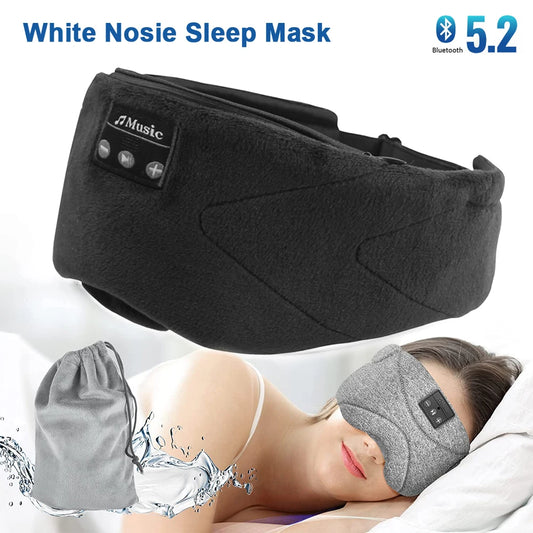 Sleep Mask with Headphones - 24 White Noise, Ice-Feeling Modal Lining, 100% Blackout, Ultra-Thin Sleep Headphones