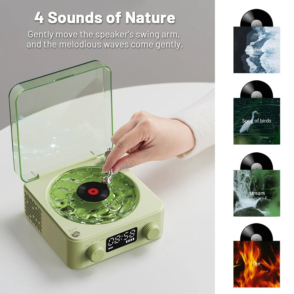 Mini Retro White Noise Bluetooth Speaker - Portable Vintage Sleep Aid Speaker with RGB Light