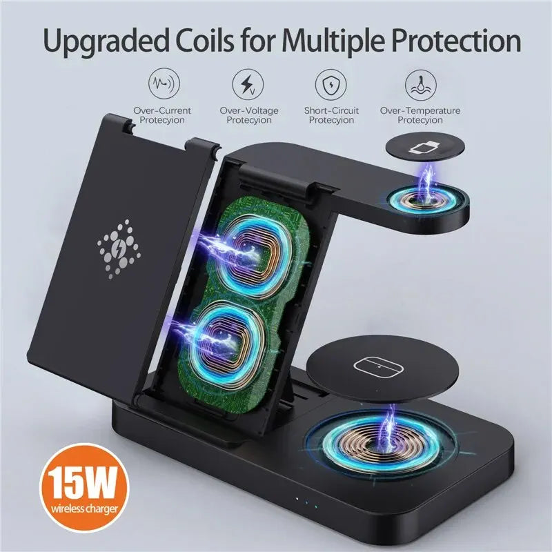 4-in-1 Wireless Charging Station for Samsung and Apple Watch