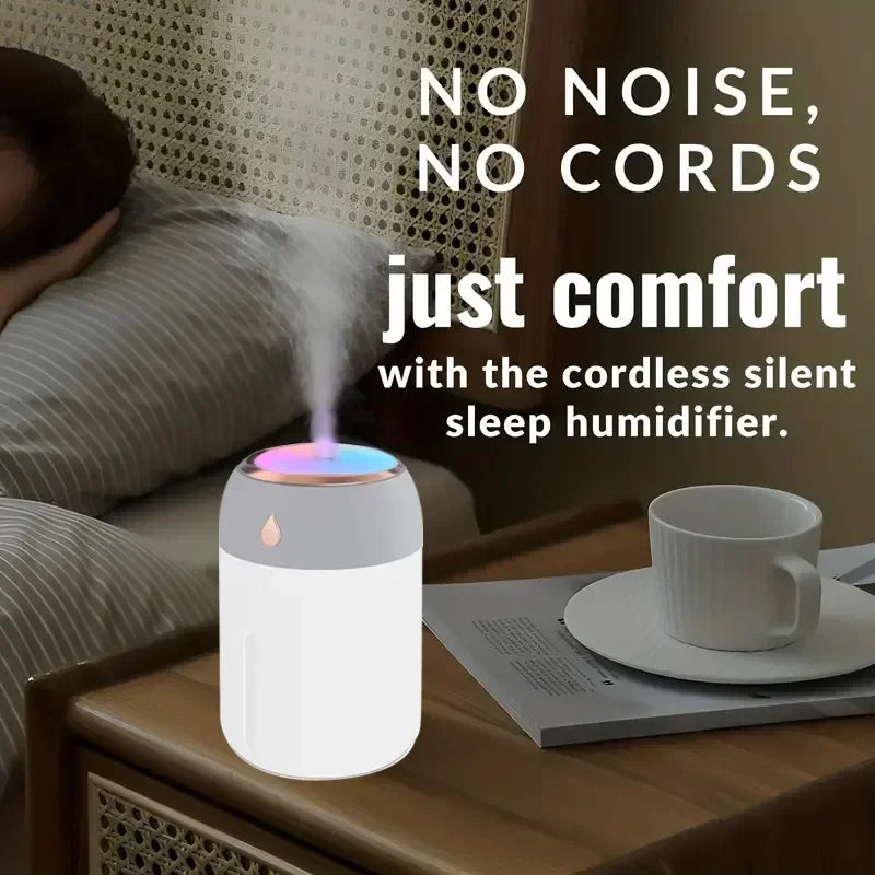 Portable Mini USB Air Humidifier with Aroma Diffuser and LED Fog Light