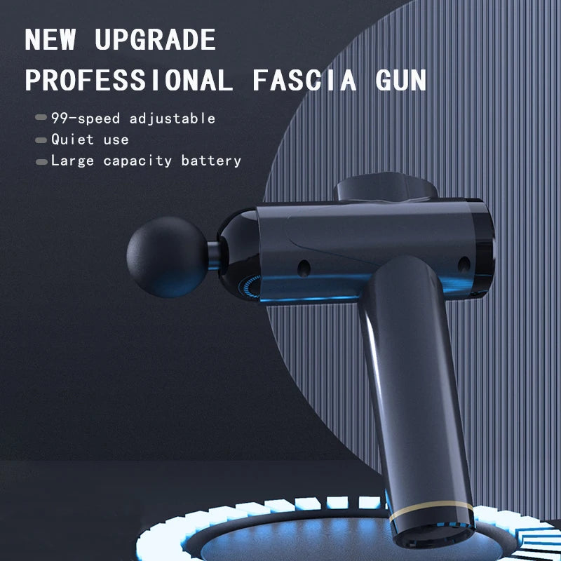 New Fascial Massage Gun Muscle Relaxation Vibration Machine Neck Back Leg Compression Massager Portable Fitness Device