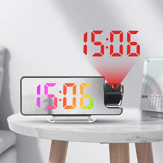 Digital Projection Alarm Clock with LED Display