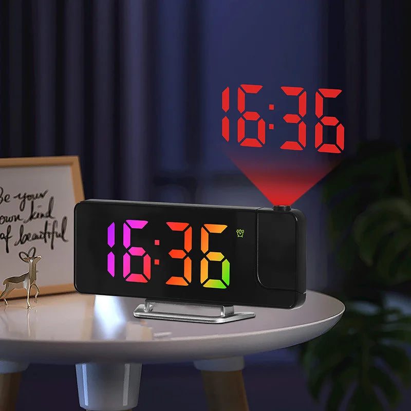 Digital Projection Alarm Clock with LED Display