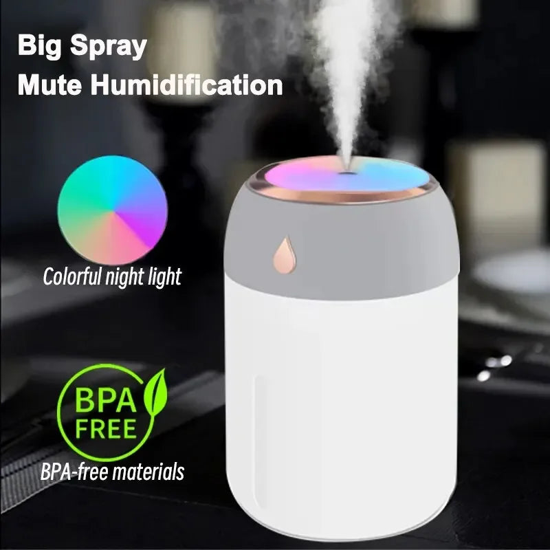 Portable Mini USB Air Humidifier with Aroma Diffuser and LED Fog Light