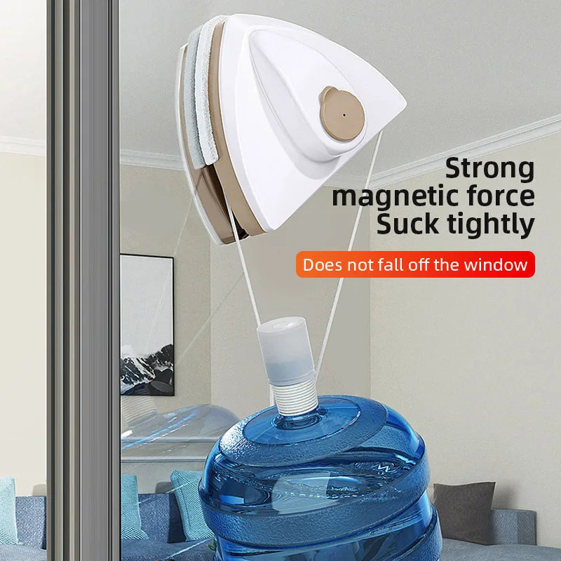 Double Sided Magnetic Glass Window Cleaner | Household Cleaning Tool with Automatic Drainage