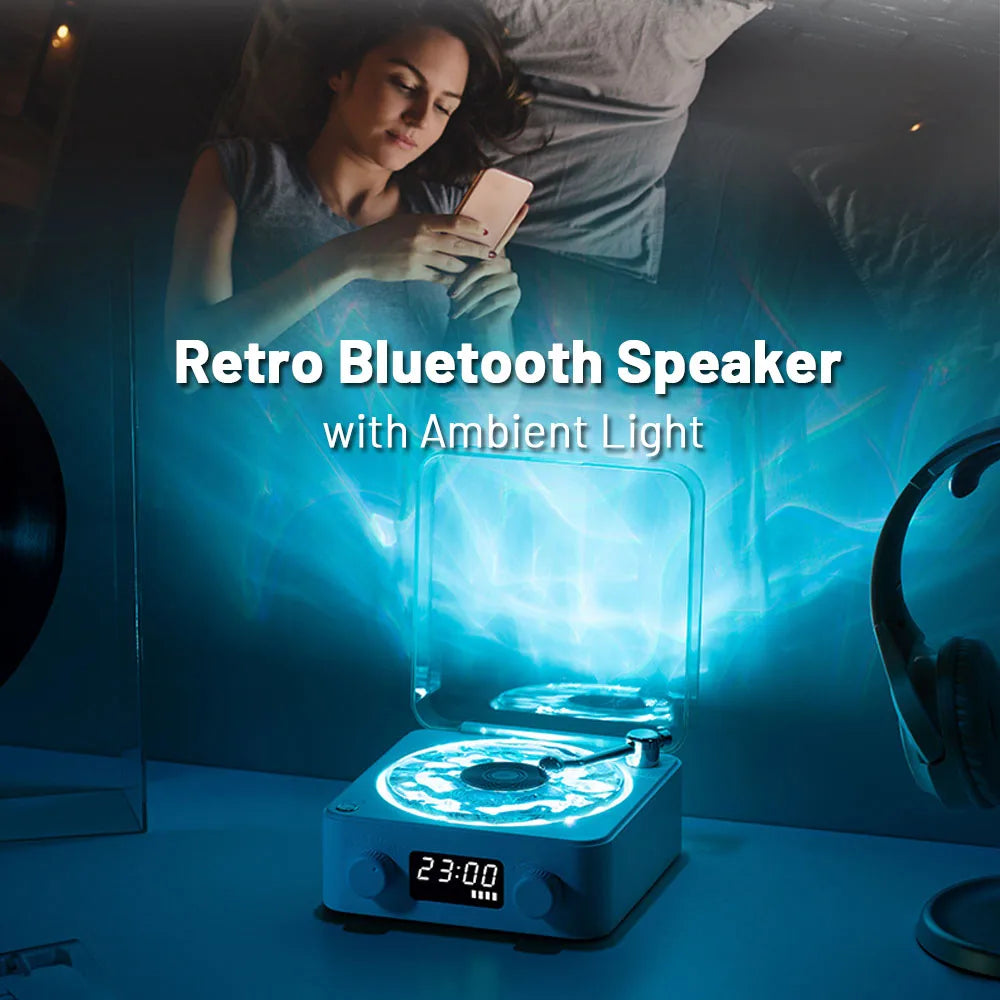 Mini Retro White Noise Bluetooth Speaker - Portable Vintage Sleep Aid Speaker with RGB Light