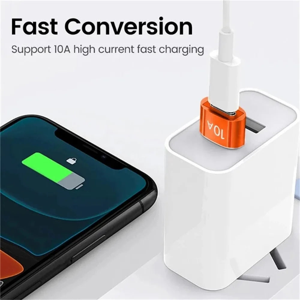 10A OTG USB 3.0 to Type C Adapter - Fast Charging & Data Transfer USB C Male to USB Female Converter for Macbook, Xiaomi, Samsung