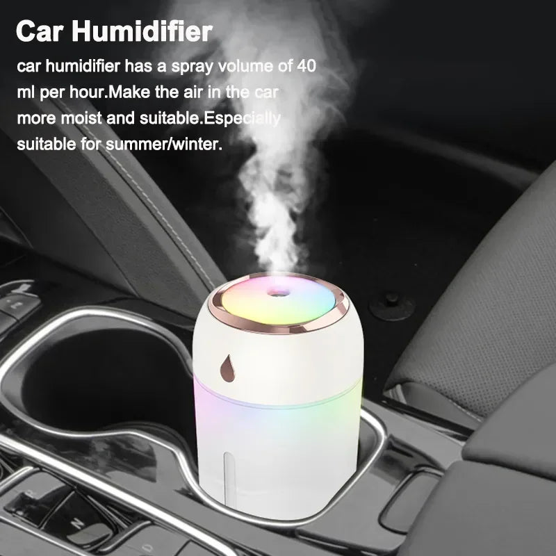 Portable Mini USB Air Humidifier with Aroma Diffuser and LED Fog Light