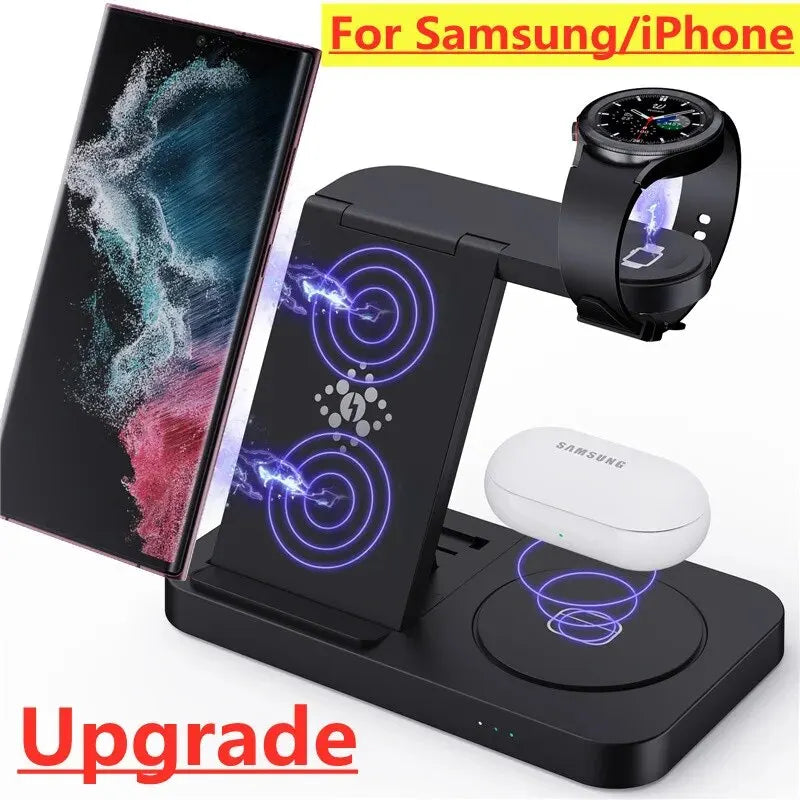 4-in-1 Wireless Charging Station for Samsung and Apple Watch