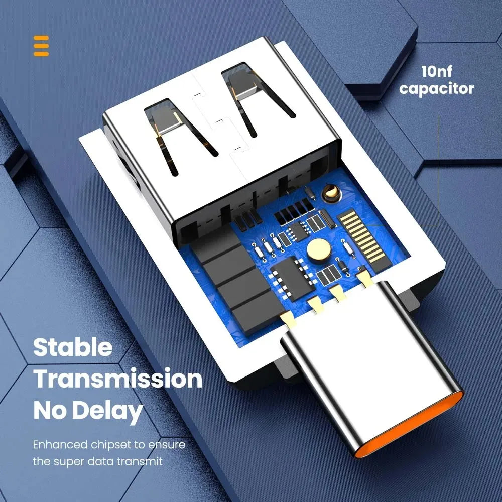 10A OTG USB 3.0 to Type C Adapter - Fast Charging & Data Transfer USB C Male to USB Female Converter for Macbook, Xiaomi, Samsung