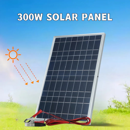 300W Portable Solar Panel 12V - Outdoor Rechargeable Solar Kit, Household Solar Generator, RV Power Supply, Solar Charger