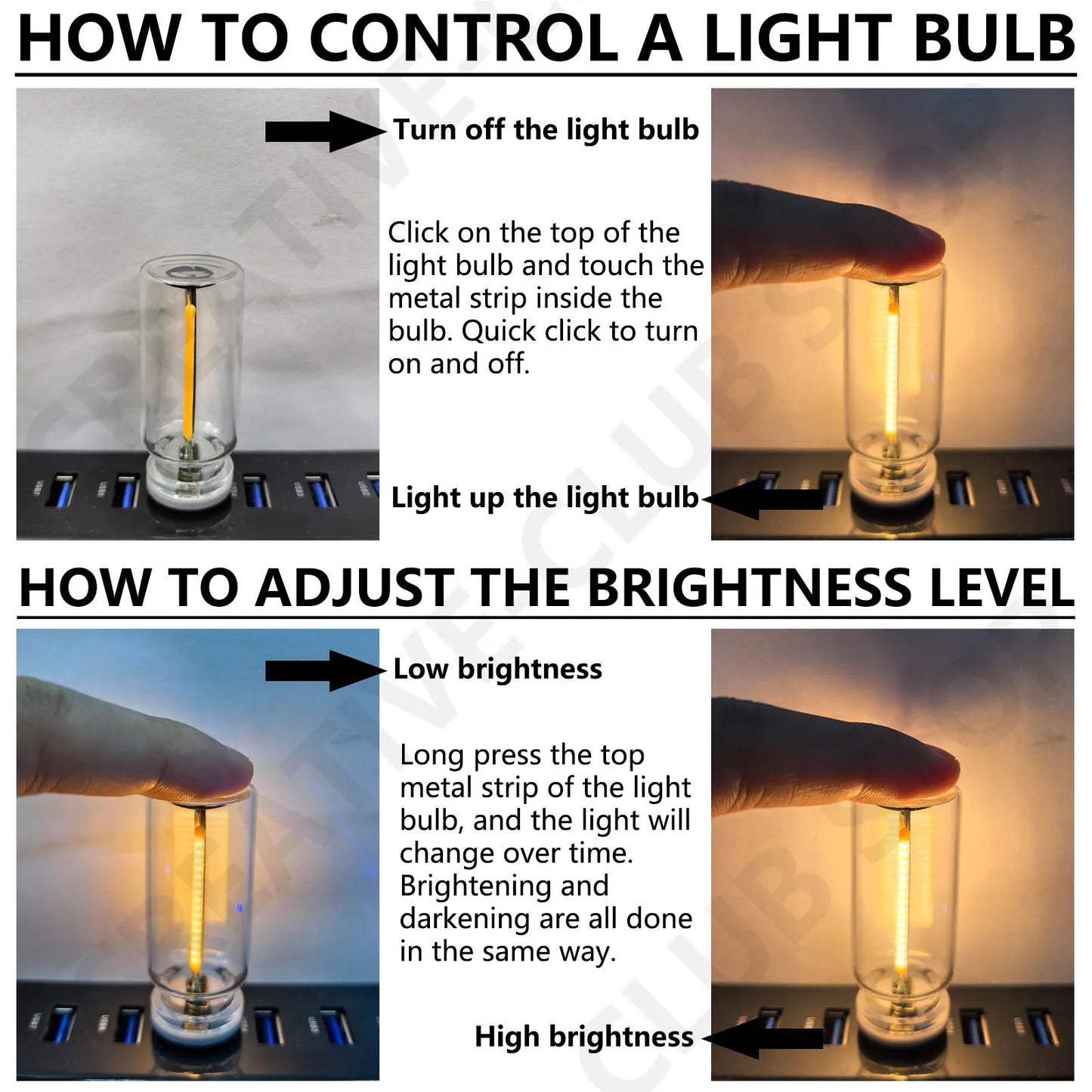 USB Night Light, Atmosphere Light - Touch Adjustable