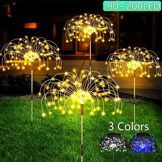 Solar Firework Lights - 90-200 LED Waterproof Outdoor Fairy String Lights