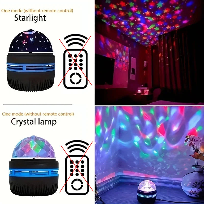 Galaxy Projector Night Light: Water Pattern Starry Sky Light for Bedroom Decor