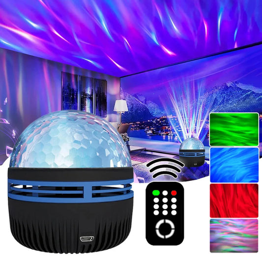 Galaxy Projector Night Light: Water Pattern Starry Sky Light for Bedroom Decor