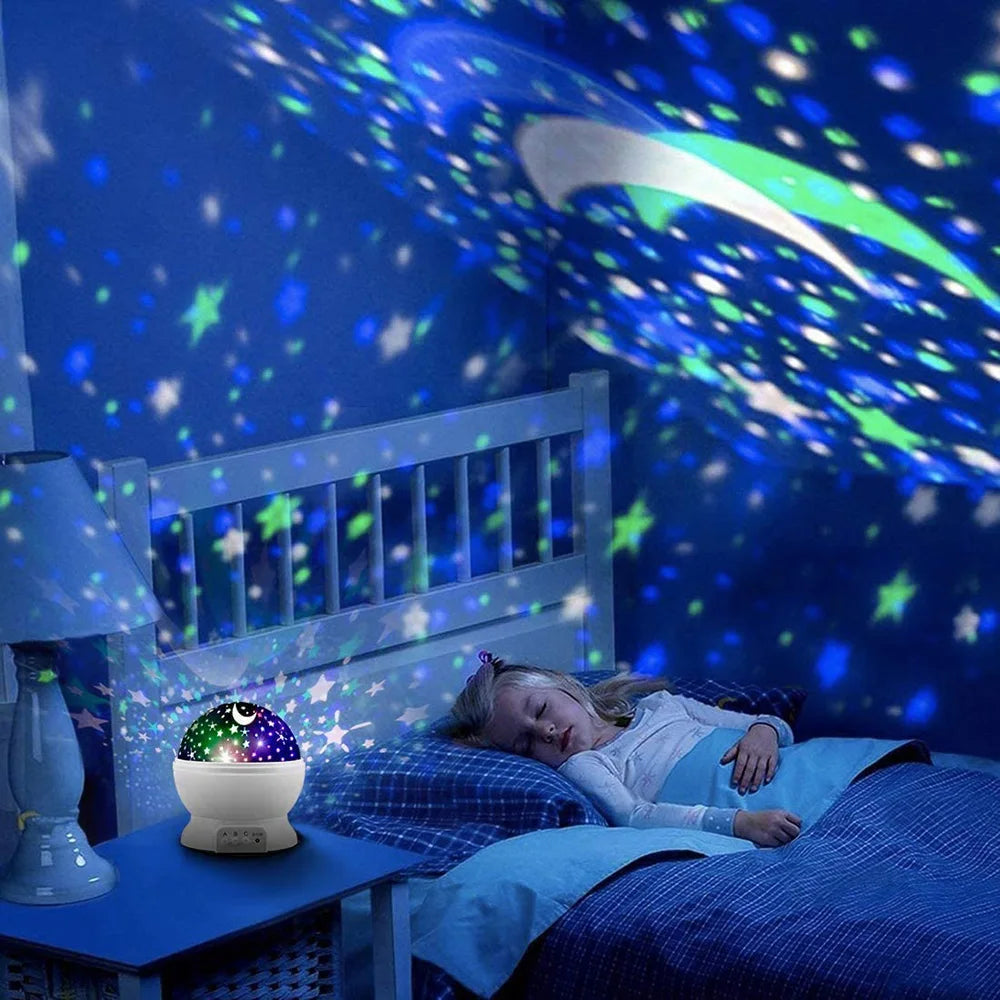 Starry Sky Projection Night Light - Rotating LED Sky Projector