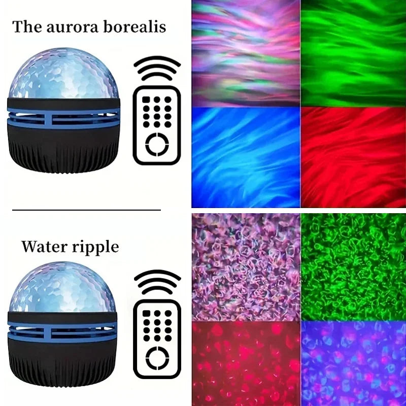 Galaxy Projector Night Light: Water Pattern Starry Sky Light for Bedroom Decor