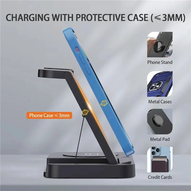 4-in-1 Wireless Charging Station for Samsung and Apple Watch