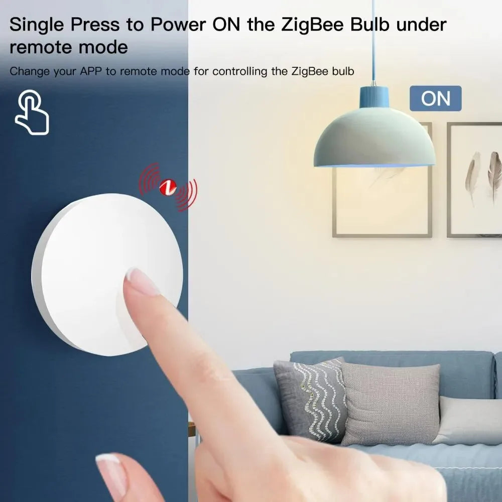 Tuya ZigBee Smart Button Scene Switch, Multi-Scene Linkage Wireless Key Switch, Battery Powered Automation, Requires Zigbee Gateway