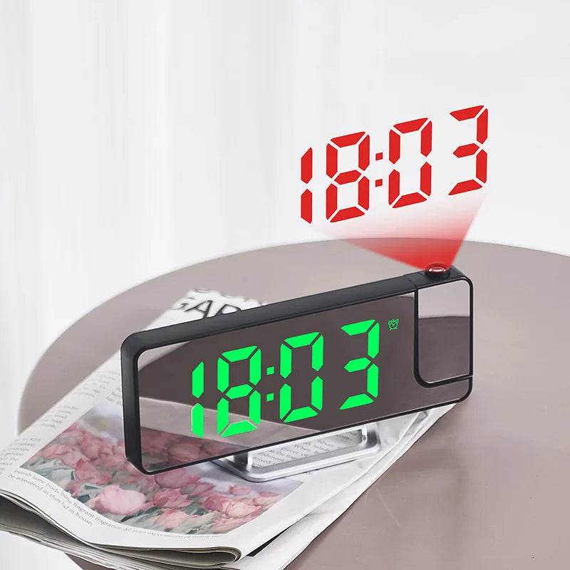 Digital Projection Alarm Clock with LED Display