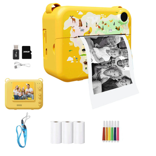 Children's Digital Instant Print Camera - Photo and Video Recorder, Mini Thermal Printer, Educational Toy, Perfect Birthday Gift