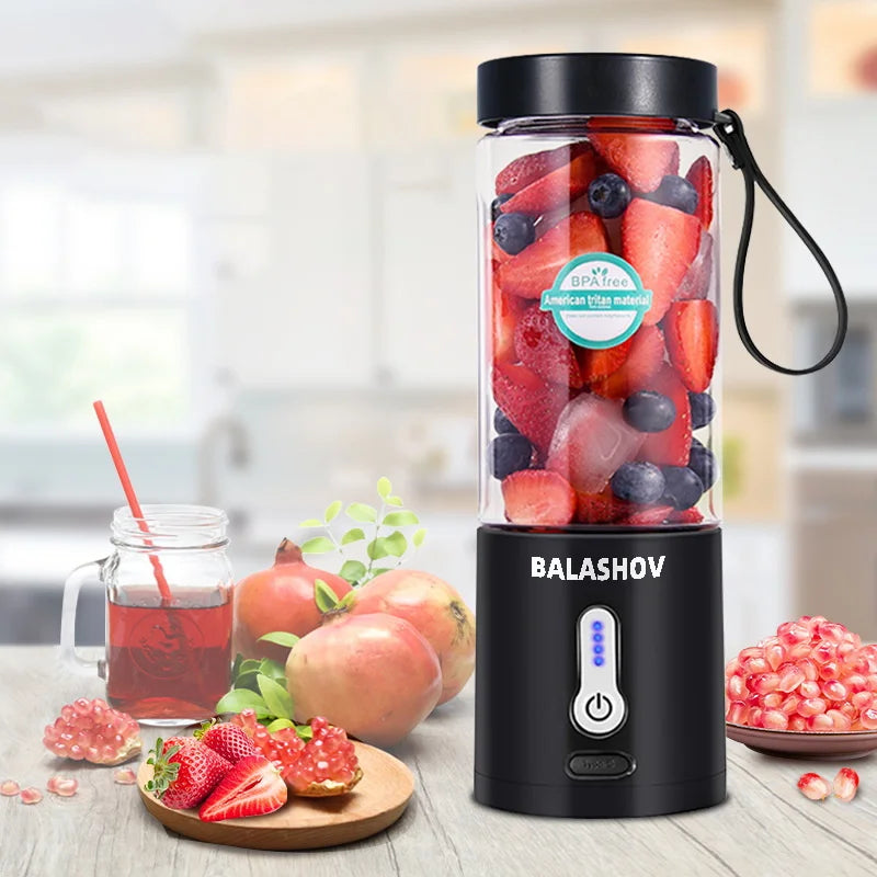 Portable Blender with 6 Blades, 530ML Capacity, and Type-C Rechargeable