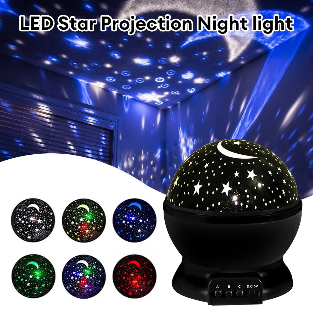 Starry Sky Projection Night Light - Rotating LED Sky Projector