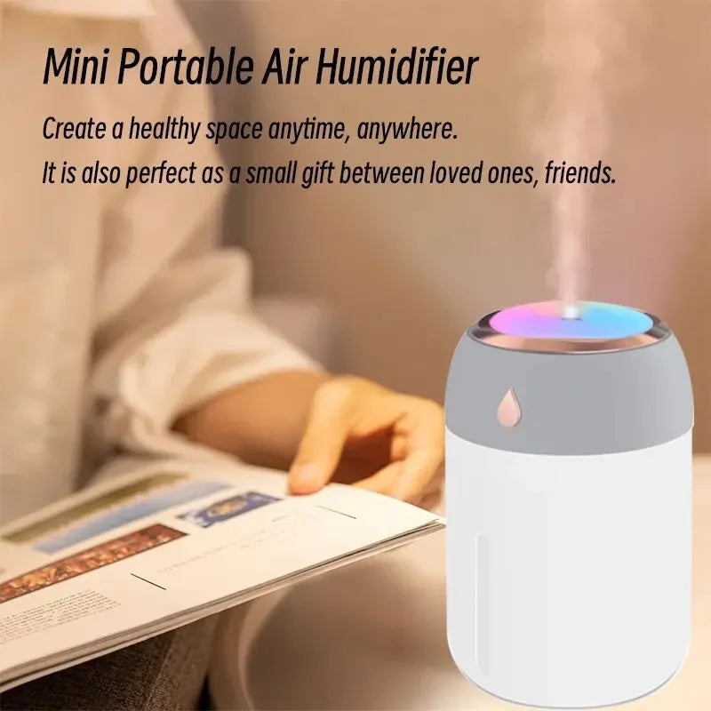 Portable Mini USB Air Humidifier with Aroma Diffuser and LED Fog Light