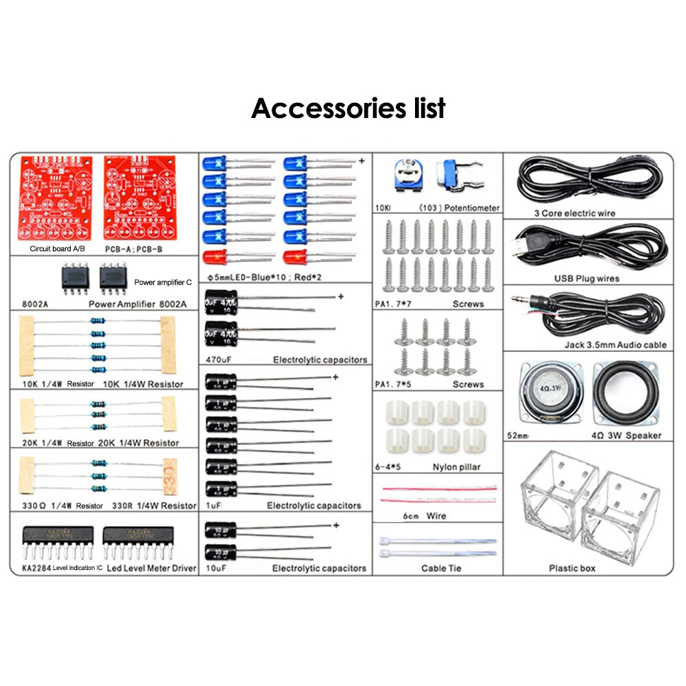 DIY Transparent Electronic Speaker Kit - Skill Welding Training Accessories