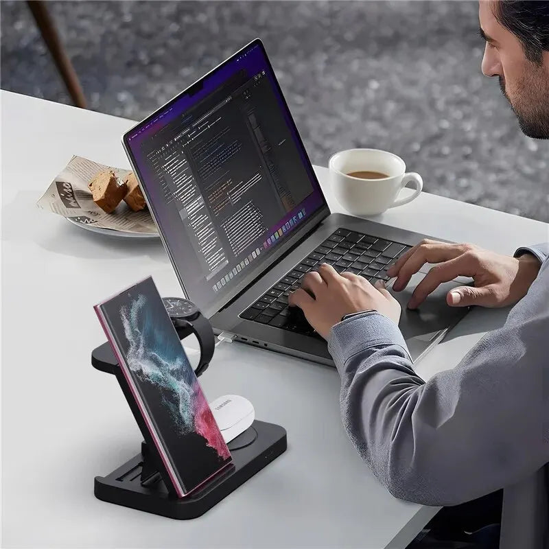 4-in-1 Wireless Charging Station for Samsung and Apple Watch