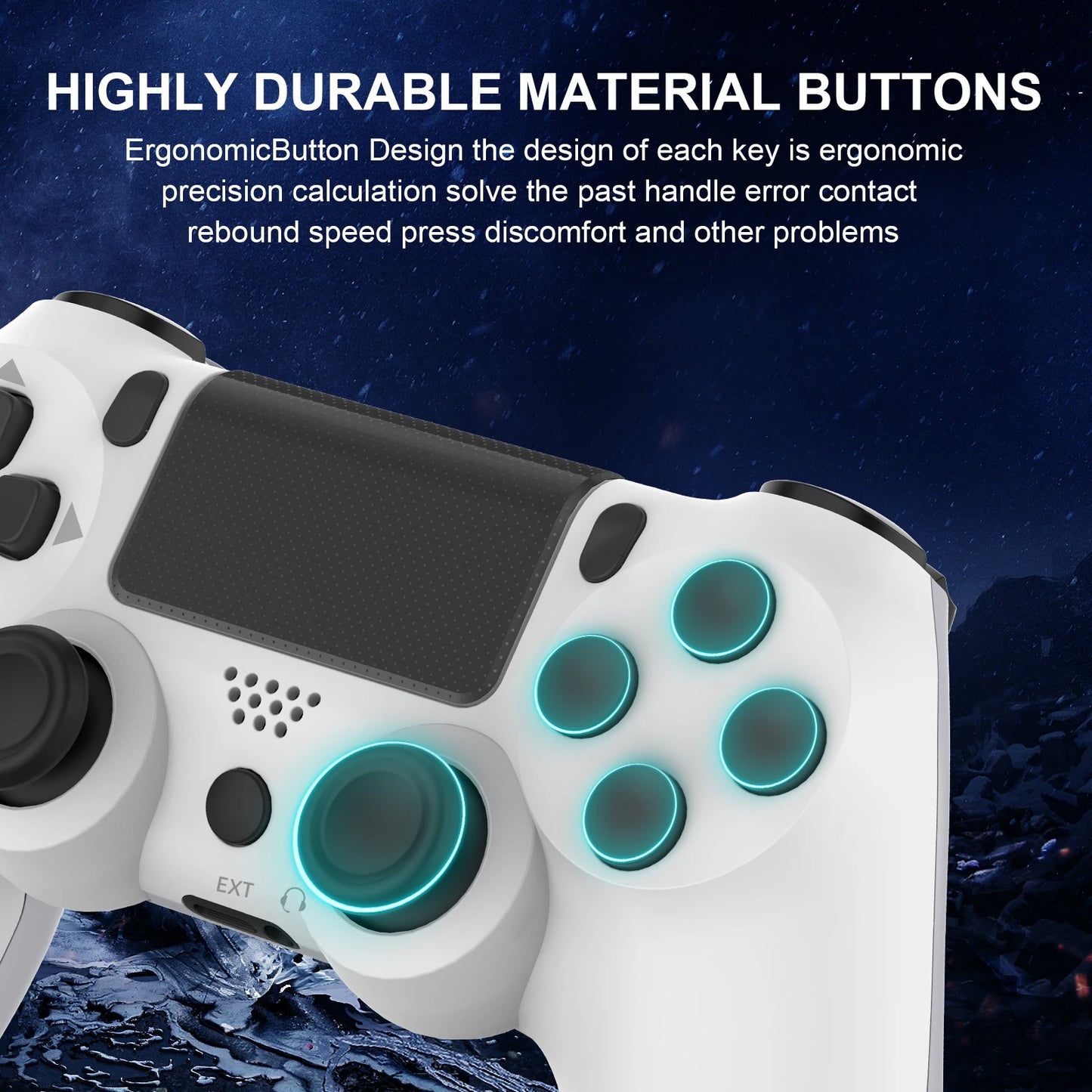 Wireless Bluetooth Gamepad - No Delay Controller for PS4, PS3, PC, Six-Axis Dual Vibration with Touchpad