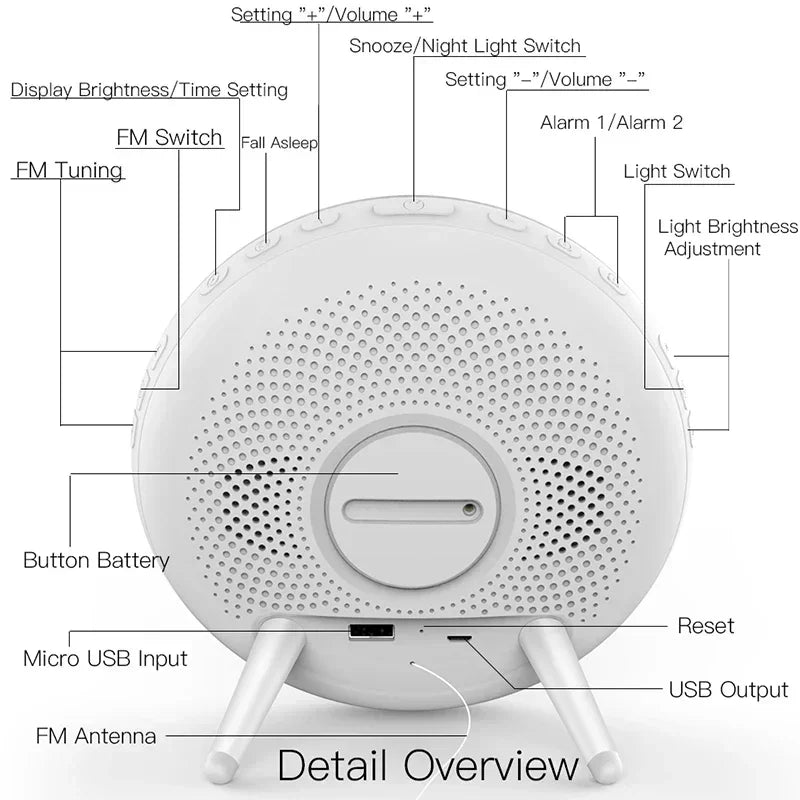 WiFi Smart Wake Up Light Workday Clock with Sunrise/Sunset Simulation, 4 Alarms, and Voice Control